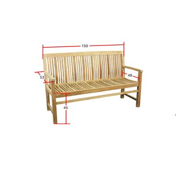 Bænk i teak model Rosalie 150cm